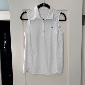 Vineyard Vines performance ruffle sleeveless polo